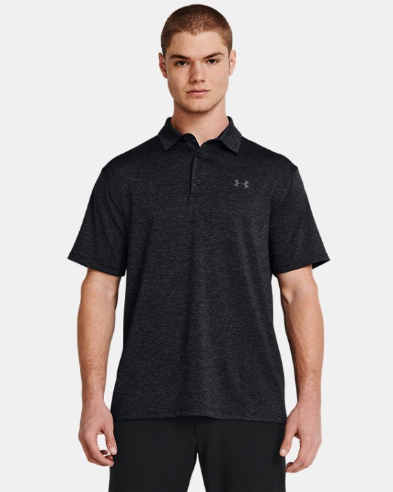 Men's UA Playoff Heather Polo in Black image number 0